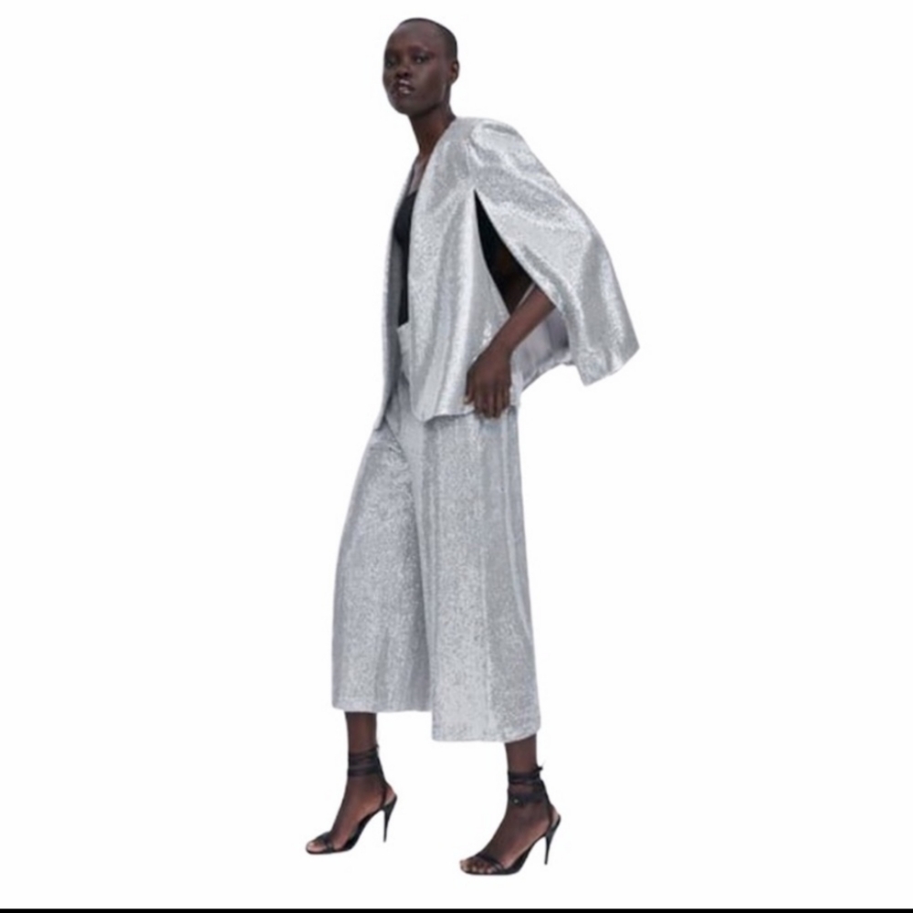 Tahari ASL Shiny Cape Jacket